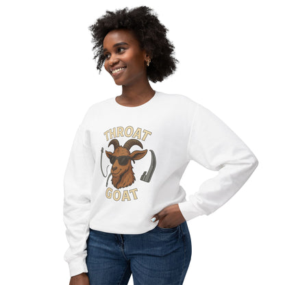 Throat Goat Unisex Crewneck Sweatshirt, Funny Goat Gift, Casual Wear, Humor Apparel, Unique Sweatshirt