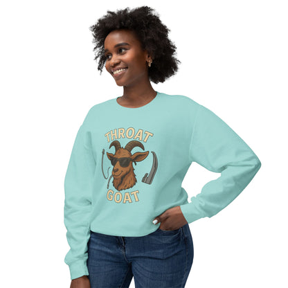 Throat Goat Unisex Crewneck Sweatshirt, Funny Goat Gift, Casual Wear, Humor Apparel, Unique Sweatshirt