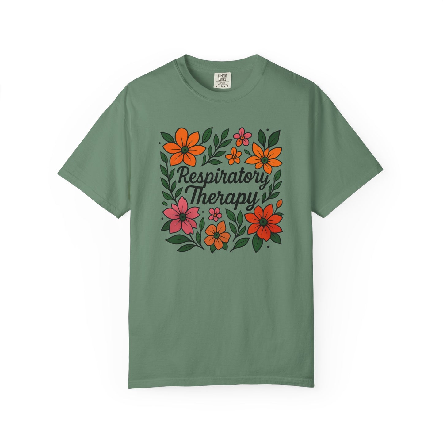 Floral Respiratory Therapy T-Shirt, Medical Profession Apparel, Nurse Gift, Healing Spirit Tee, Wellness Gift, Botanical Tee