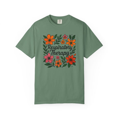 Floral Respiratory Therapy T-Shirt, Medical Profession Apparel, Nurse Gift, Healing Spirit Tee, Wellness Gift, Botanical Tee