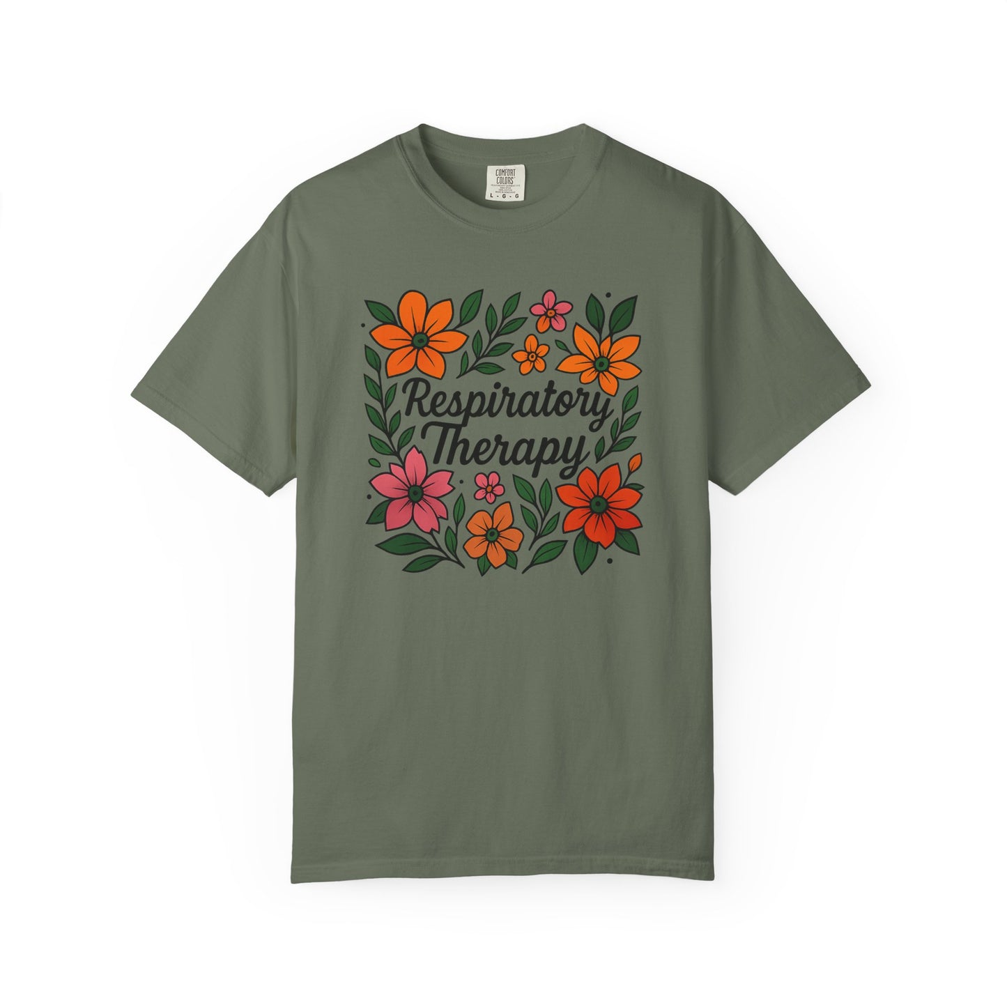 Floral Respiratory Therapy T-Shirt, Medical Profession Apparel, Nurse Gift, Healing Spirit Tee, Wellness Gift, Botanical Tee