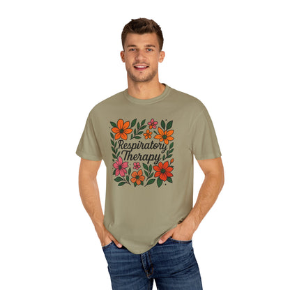 Floral Respiratory Therapy T-Shirt, Medical Profession Apparel, Nurse Gift, Healing Spirit Tee, Wellness Gift, Botanical Tee