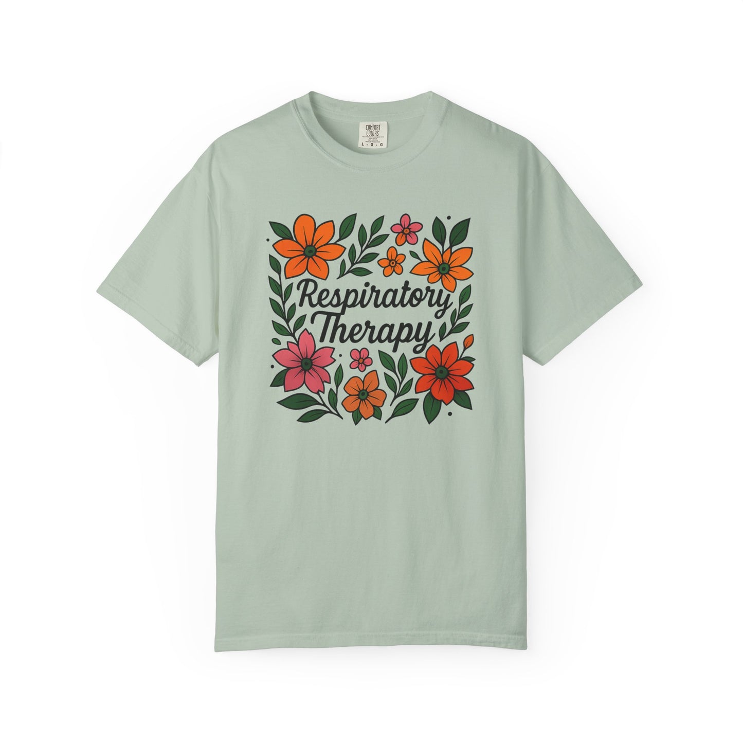 Floral Respiratory Therapy T-Shirt, Medical Profession Apparel, Nurse Gift, Healing Spirit Tee, Wellness Gift, Botanical Tee
