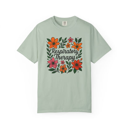 Floral Respiratory Therapy T-Shirt, Medical Profession Apparel, Nurse Gift, Healing Spirit Tee, Wellness Gift, Botanical Tee