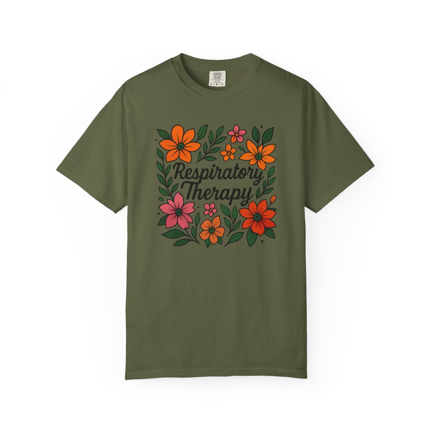Floral Respiratory Therapy T-Shirt, Medical Profession Apparel, Nurse Gift, Healing Spirit Tee, Wellness Gift, Botanical Tee