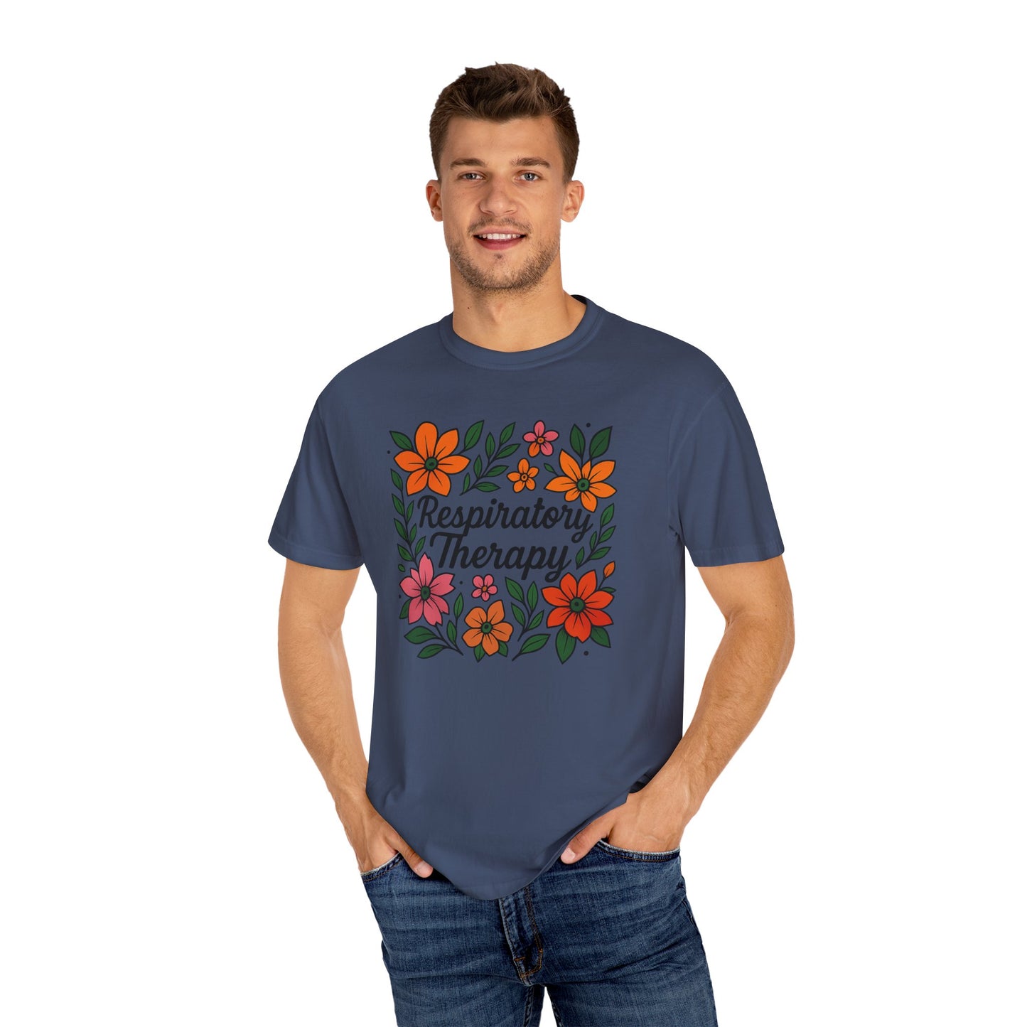 Floral Respiratory Therapy T-Shirt, Medical Profession Apparel, Nurse Gift, Healing Spirit Tee, Wellness Gift, Botanical Tee