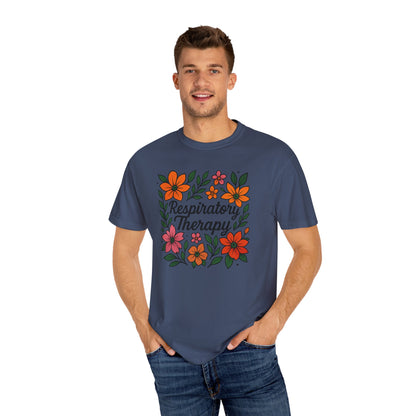 Floral Respiratory Therapy T-Shirt, Medical Profession Apparel, Nurse Gift, Healing Spirit Tee, Wellness Gift, Botanical Tee