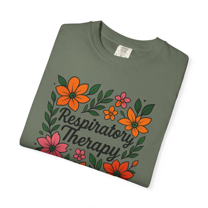 Floral Respiratory Therapy T-Shirt, Medical Profession Apparel, Nurse Gift, Healing Spirit Tee, Wellness Gift, Botanical Tee