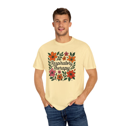 Floral Respiratory Therapy T-Shirt, Medical Profession Apparel, Nurse Gift, Healing Spirit Tee, Wellness Gift, Botanical Tee