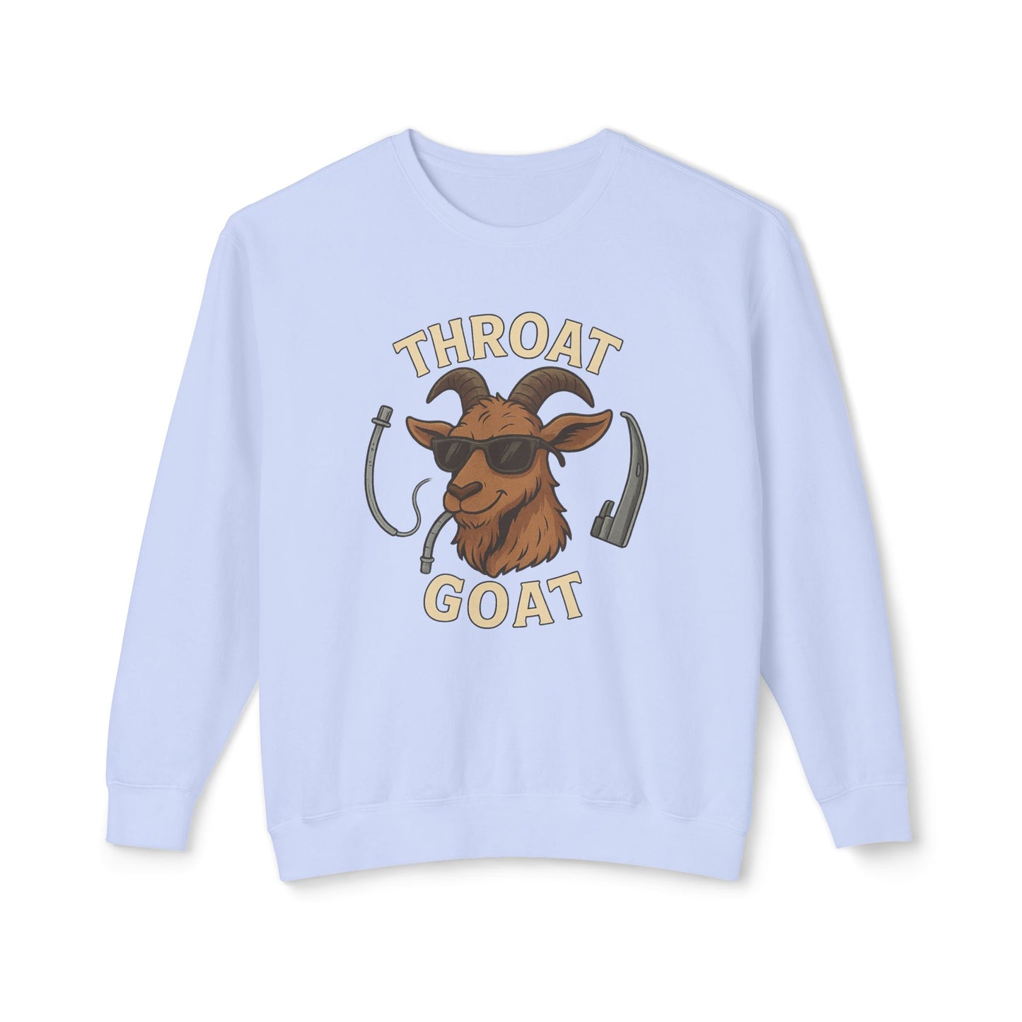 Throat Goat Unisex Crewneck Sweatshirt, Funny Goat Gift, Casual Wear, Humor Apparel, Unique Sweatshirt