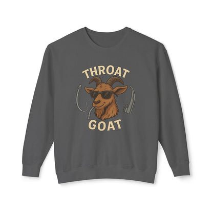 Throat Goat Unisex Crewneck Sweatshirt, Funny Goat Gift, Casual Wear, Humor Apparel, Unique Sweatshirt