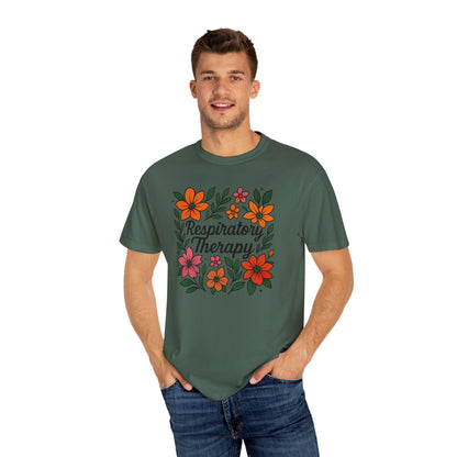 Floral Respiratory Therapy T-Shirt, Medical Profession Apparel, Nurse Gift, Healing Spirit Tee, Wellness Gift, Botanical Tee