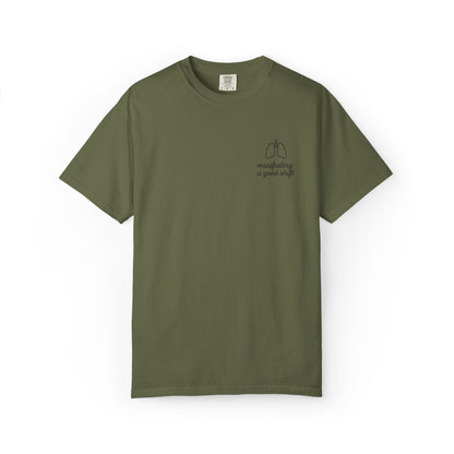 Manifesting A Good Shift Healthcare Lungs T-Shirt, Motivational Shirt, Casual Wear, Gift for Friends, Everyday Comfort, Statement Tee