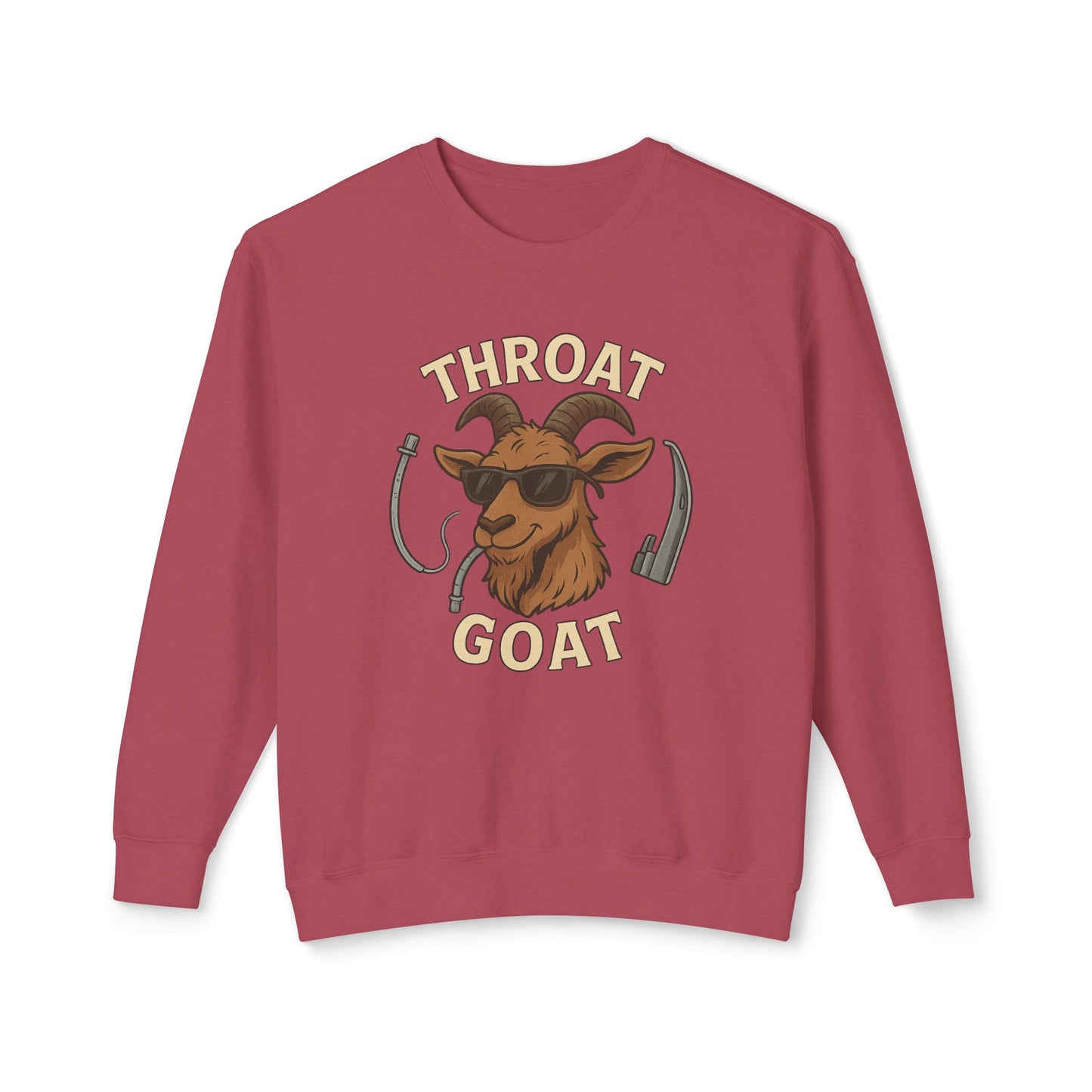 Throat Goat Unisex Crewneck Sweatshirt, Funny Goat Gift, Casual Wear, Humor Apparel, Unique Sweatshirt