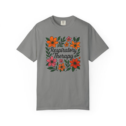 Floral Respiratory Therapy T-Shirt, Medical Profession Apparel, Nurse Gift, Healing Spirit Tee, Wellness Gift, Botanical Tee