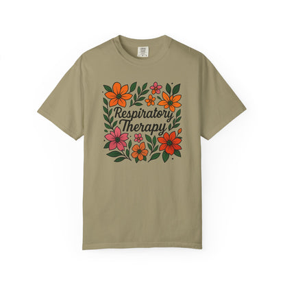 Floral Respiratory Therapy T-Shirt, Medical Profession Apparel, Nurse Gift, Healing Spirit Tee, Wellness Gift, Botanical Tee