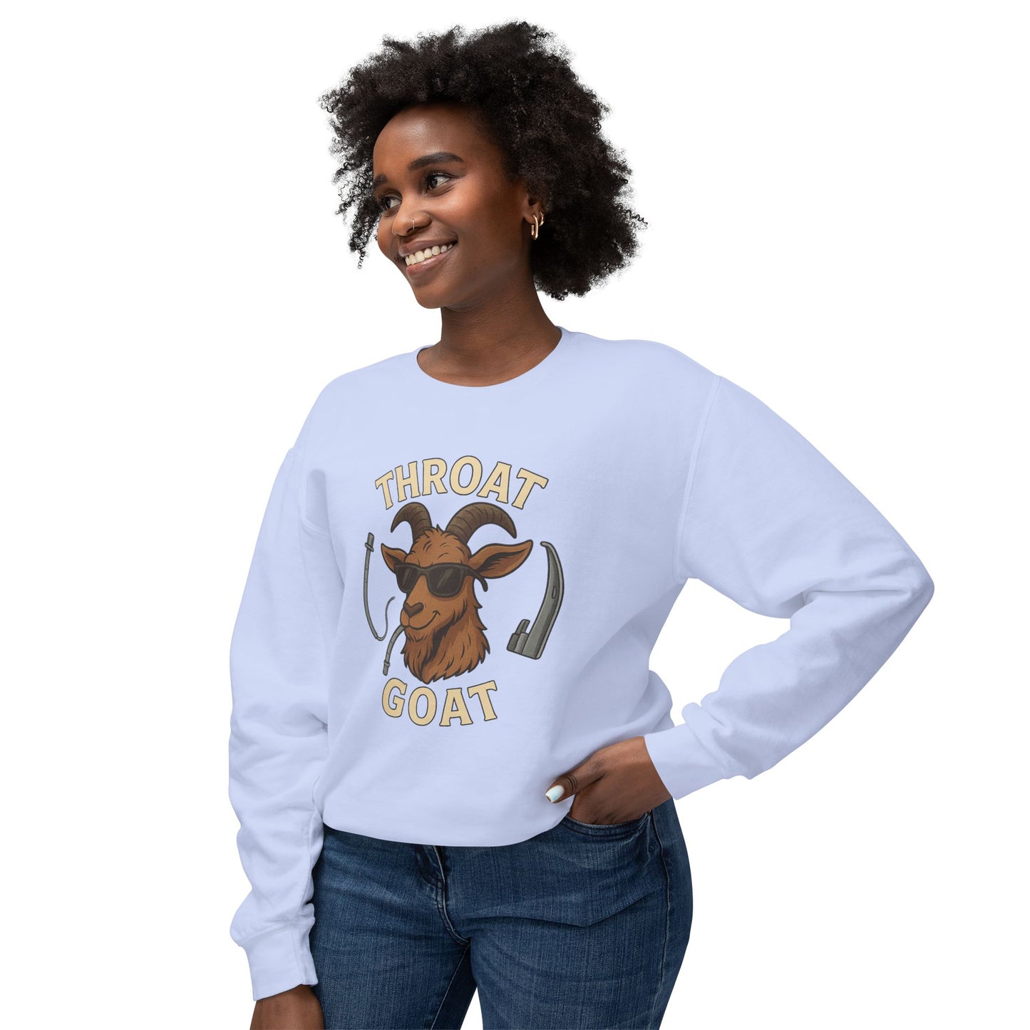 Throat Goat Unisex Crewneck Sweatshirt, Funny Goat Gift, Casual Wear, Humor Apparel, Unique Sweatshirt