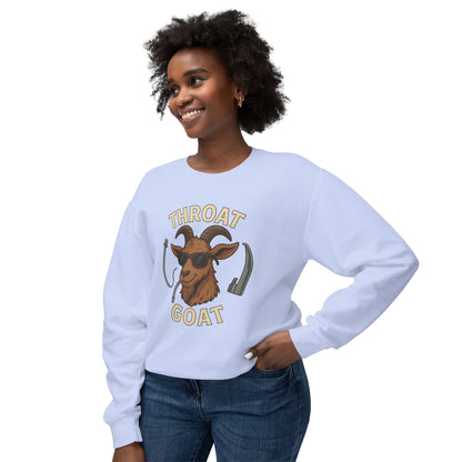 Throat Goat Unisex Crewneck Sweatshirt, Funny Goat Gift, Casual Wear, Humor Apparel, Unique Sweatshirt