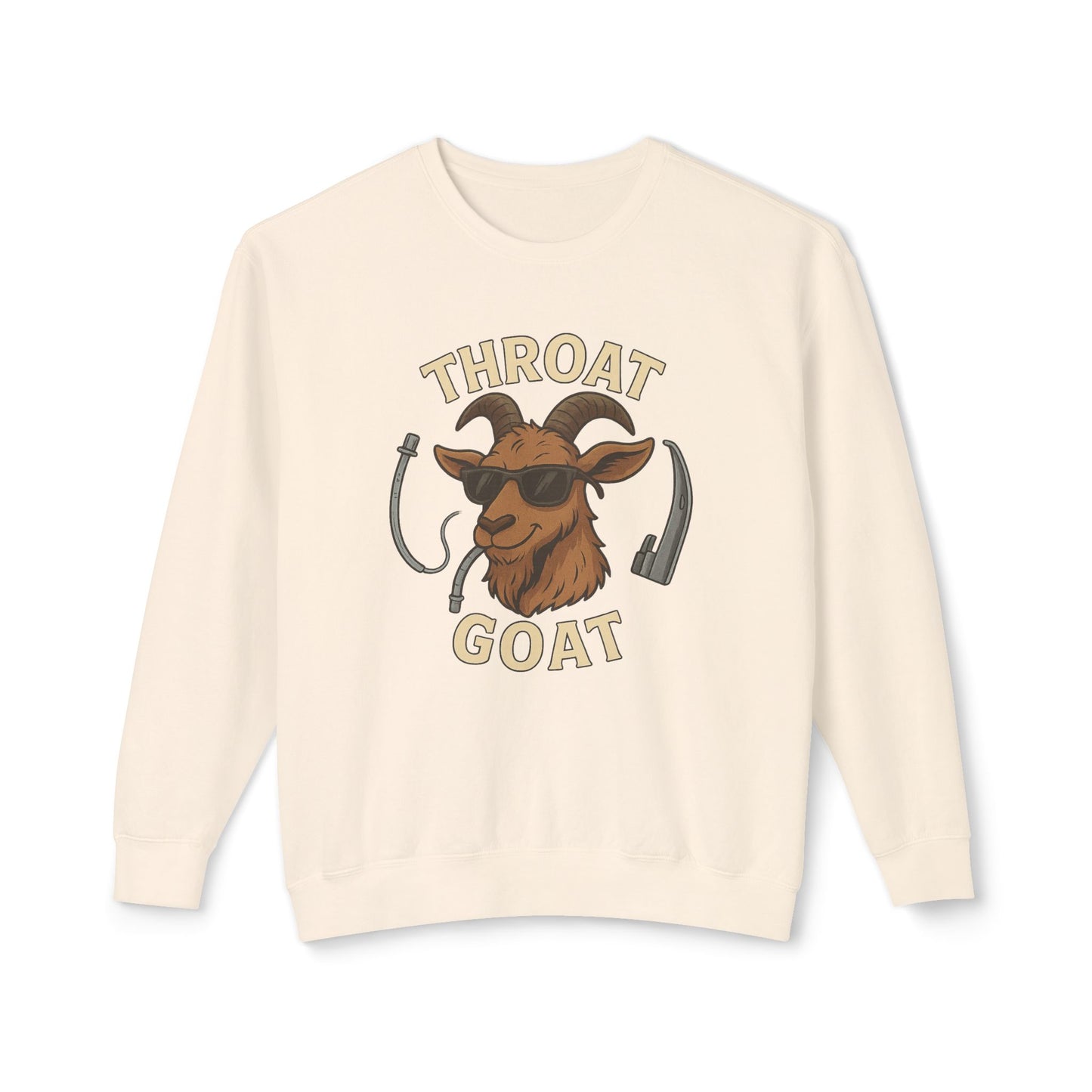 Throat Goat Unisex Crewneck Sweatshirt, Funny Goat Gift, Casual Wear, Humor Apparel, Unique Sweatshirt