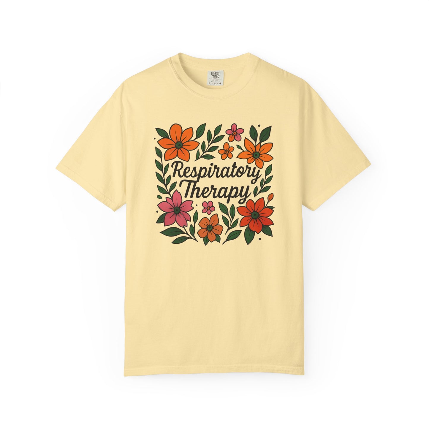 Floral Respiratory Therapy T-Shirt, Medical Profession Apparel, Nurse Gift, Healing Spirit Tee, Wellness Gift, Botanical Tee