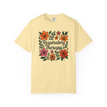 Floral Respiratory Therapy T-Shirt, Medical Profession Apparel, Nurse Gift, Healing Spirit Tee, Wellness Gift, Botanical Tee