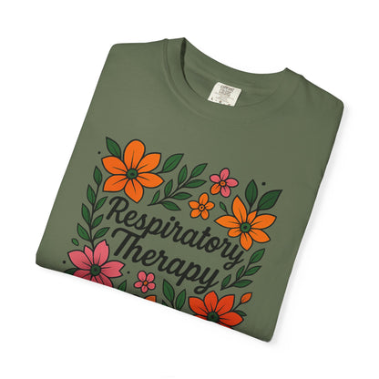 Floral Respiratory Therapy T-Shirt, Medical Profession Apparel, Nurse Gift, Healing Spirit Tee, Wellness Gift, Botanical Tee