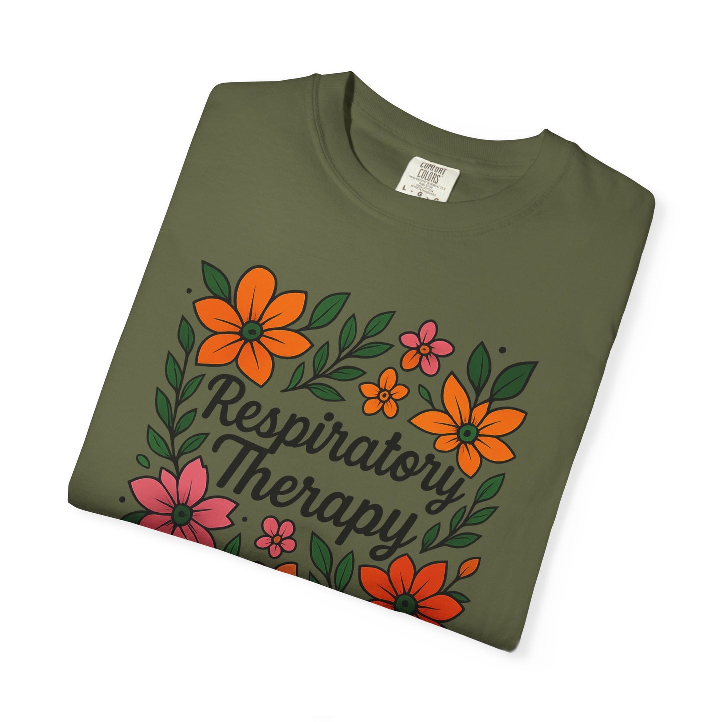 Floral Respiratory Therapy T-Shirt, Medical Profession Apparel, Nurse Gift, Healing Spirit Tee, Wellness Gift, Botanical Tee
