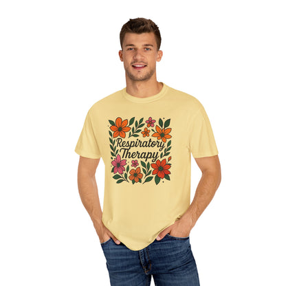 Floral Respiratory Therapy T-Shirt, Medical Profession Apparel, Nurse Gift, Healing Spirit Tee, Wellness Gift, Botanical Tee