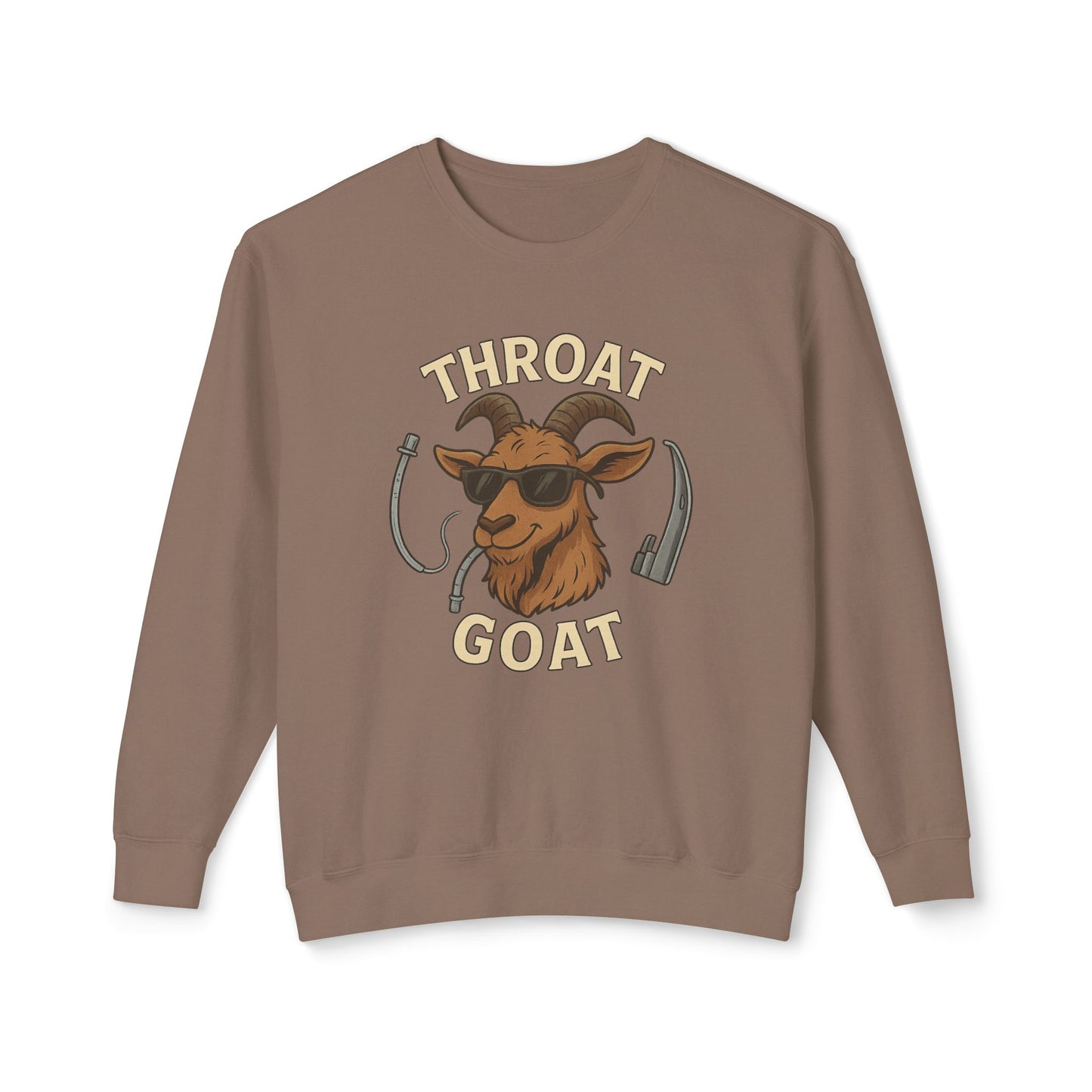 Throat Goat Unisex Crewneck Sweatshirt, Funny Goat Gift, Casual Wear, Humor Apparel, Unique Sweatshirt