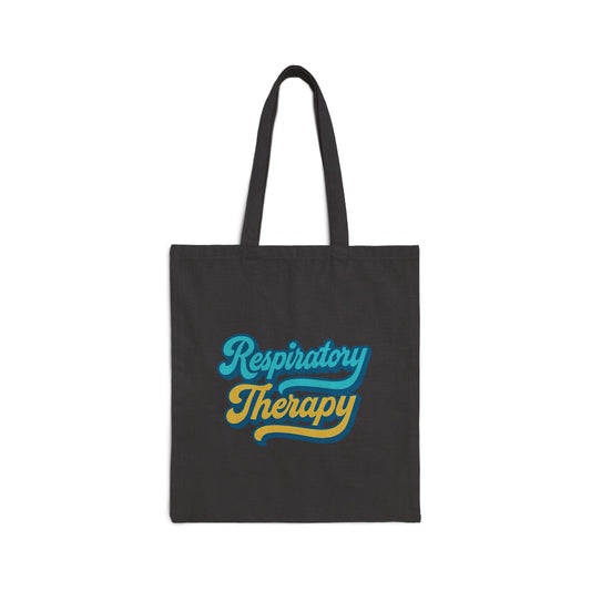 Respiratory Therapy Cotton Canvas Tote Bag - Reusable Shopping Bag, Eco-Friendly Gift for Healthcare Workers, Nurse, and Therapist