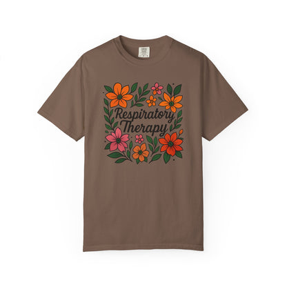 Floral Respiratory Therapy T-Shirt, Medical Profession Apparel, Nurse Gift, Healing Spirit Tee, Wellness Gift, Botanical Tee