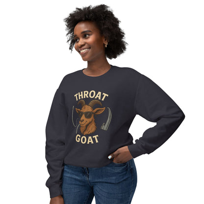 Throat Goat Unisex Crewneck Sweatshirt, Funny Goat Gift, Casual Wear, Humor Apparel, Unique Sweatshirt