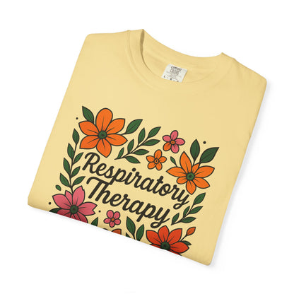 Floral Respiratory Therapy T-Shirt, Medical Profession Apparel, Nurse Gift, Healing Spirit Tee, Wellness Gift, Botanical Tee