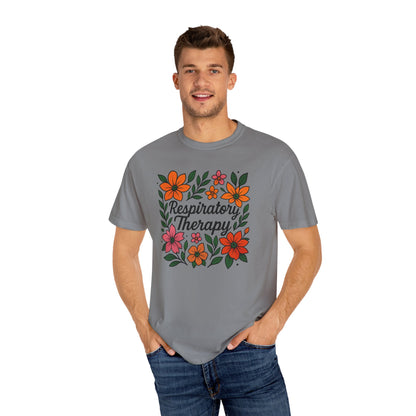 Floral Respiratory Therapy T-Shirt, Medical Profession Apparel, Nurse Gift, Healing Spirit Tee, Wellness Gift, Botanical Tee
