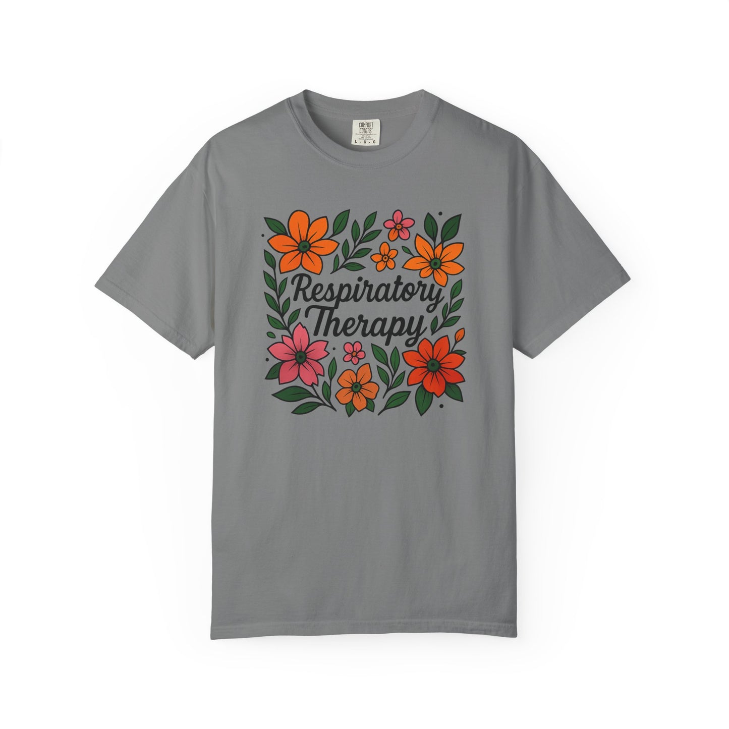 Floral Respiratory Therapy T-Shirt, Medical Profession Apparel, Nurse Gift, Healing Spirit Tee, Wellness Gift, Botanical Tee