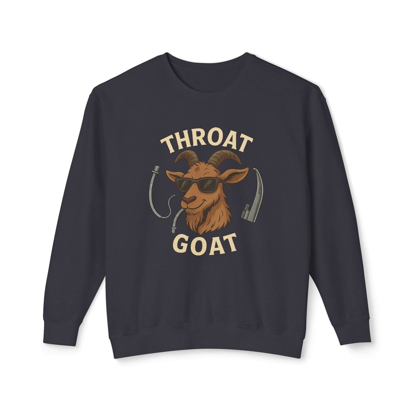 Throat Goat Unisex Crewneck Sweatshirt, Funny Goat Gift, Casual Wear, Humor Apparel, Unique Sweatshirt