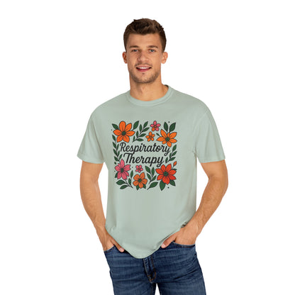 Floral Respiratory Therapy T-Shirt, Medical Profession Apparel, Nurse Gift, Healing Spirit Tee, Wellness Gift, Botanical Tee