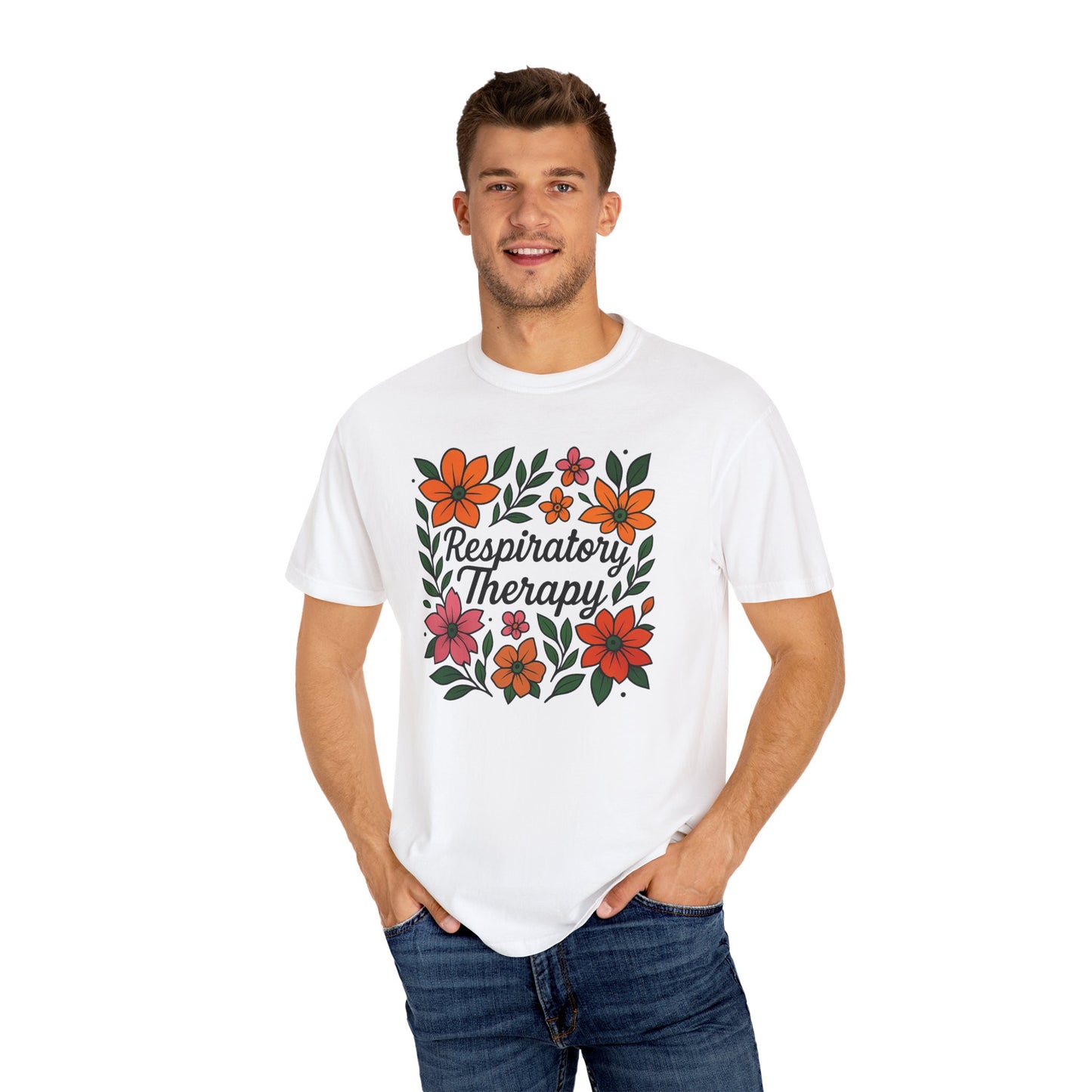 Floral Respiratory Therapy T-Shirt, Medical Profession Apparel, Nurse Gift, Healing Spirit Tee, Wellness Gift, Botanical Tee