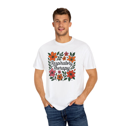 Floral Respiratory Therapy T-Shirt, Medical Profession Apparel, Nurse Gift, Healing Spirit Tee, Wellness Gift, Botanical Tee