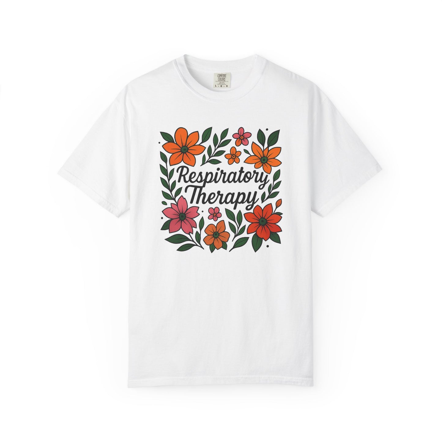 Floral Respiratory Therapy T-Shirt, Medical Profession Apparel, Nurse Gift, Healing Spirit Tee, Wellness Gift, Botanical Tee
