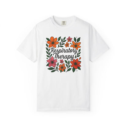 Floral Respiratory Therapy T-Shirt, Medical Profession Apparel, Nurse Gift, Healing Spirit Tee, Wellness Gift, Botanical Tee