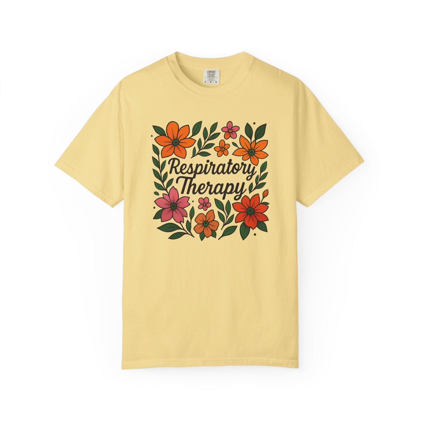 Floral Respiratory Therapy T-Shirt, Medical Profession Apparel, Nurse Gift, Healing Spirit Tee, Wellness Gift, Botanical Tee