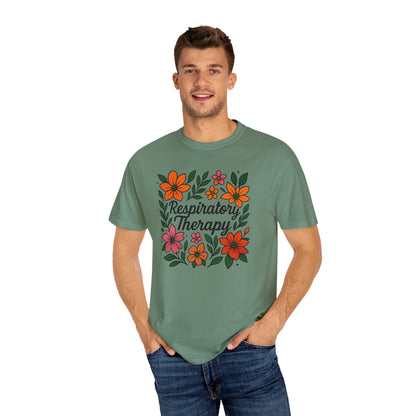 Floral Respiratory Therapy T-Shirt, Medical Profession Apparel, Nurse Gift, Healing Spirit Tee, Wellness Gift, Botanical Tee