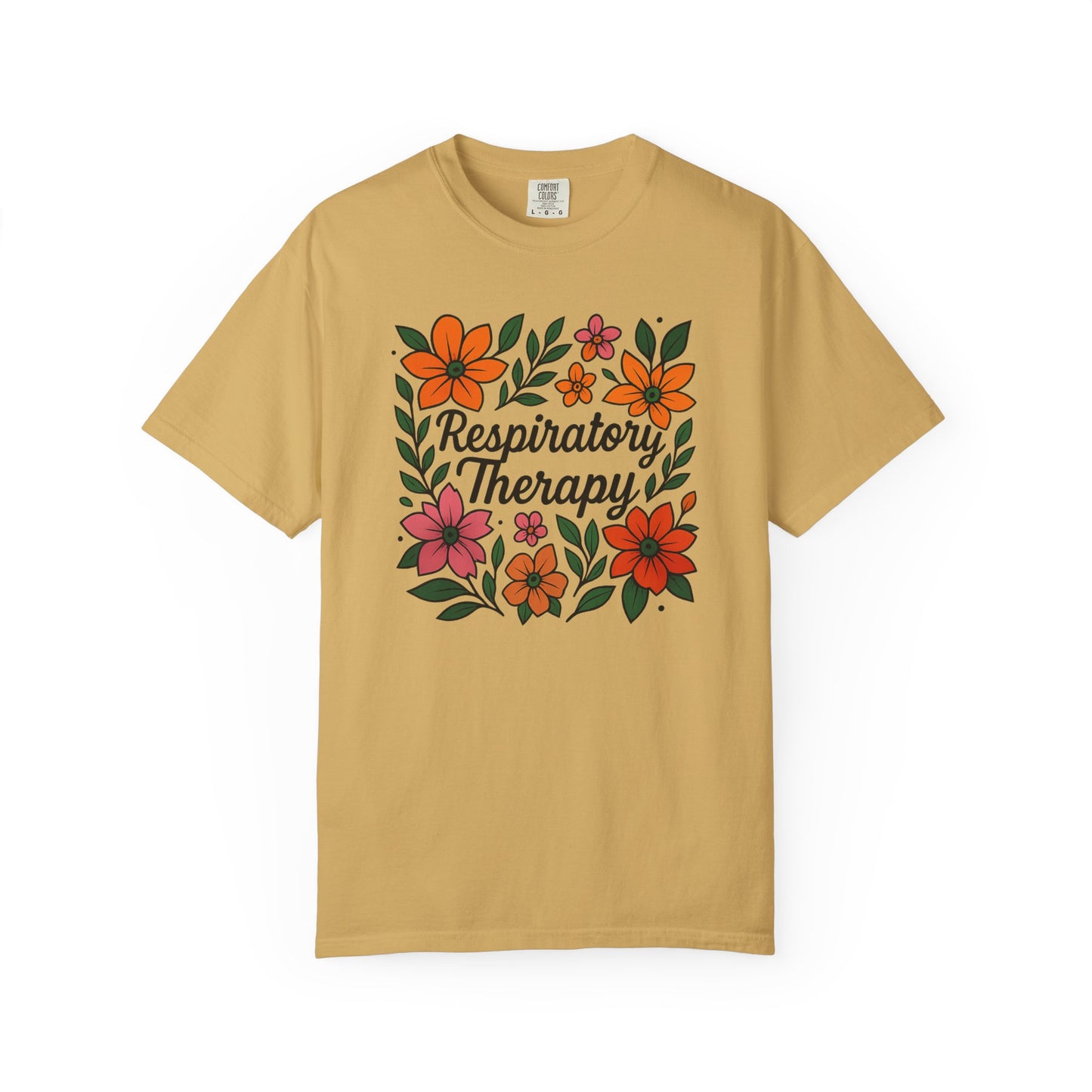 Floral Respiratory Therapy T-Shirt, Medical Profession Apparel, Nurse Gift, Healing Spirit Tee, Wellness Gift, Botanical Tee