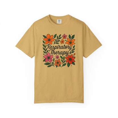 Floral Respiratory Therapy T-Shirt, Medical Profession Apparel, Nurse Gift, Healing Spirit Tee, Wellness Gift, Botanical Tee
