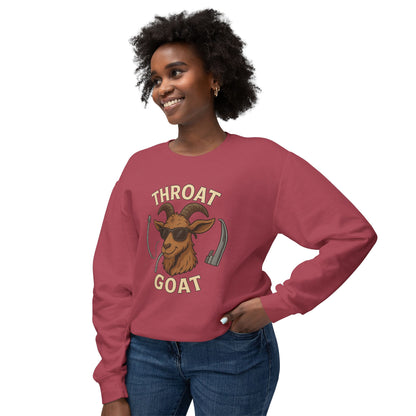 Throat Goat Unisex Crewneck Sweatshirt, Funny Goat Gift, Casual Wear, Humor Apparel, Unique Sweatshirt